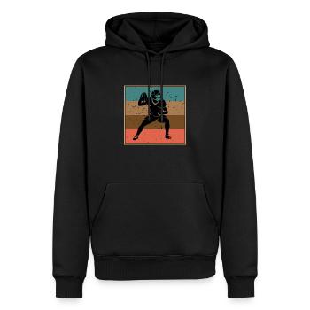 Football américain - Sweat à capuche Premium bio Homme - noir - Devant - Nico (187cm)
