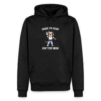 Lustig Freddie Purrcury Katze Rock Sänger Geschenk - Männer Premium Bio Hoodie - Schwarz - Vorne - Nico (187cm)