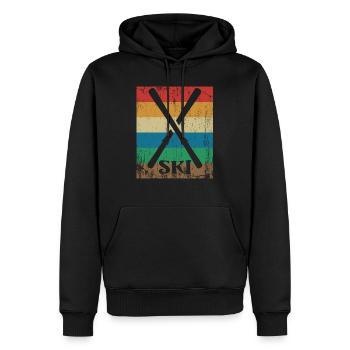 Ski Hiver Montagnes Après Ski - Sweat à capuche Premium bio Homme - noir - Devant - Nico (187cm)
