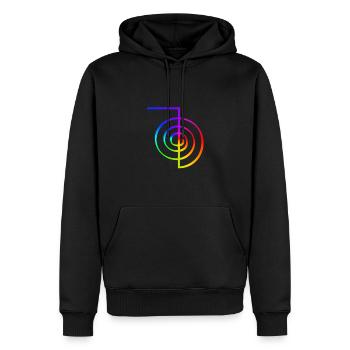 Reiki Symbol Regenbogenfarben Geschenk Energie Chi - Männer Premium Bio Hoodie - Schwarz - Vorne - Nico (187cm)
