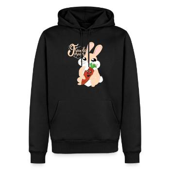 Dessinateur de bande dessinée mignonne amis pour toujours la carotte lapin - Sweat à capuche Premium bio Homme - noir - Devant - Nico (187cm)
