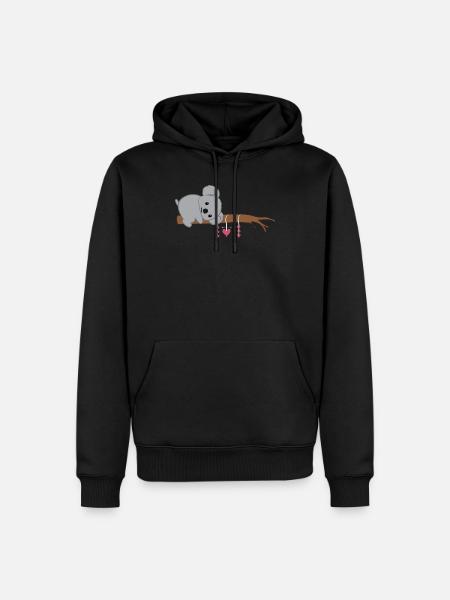 Koala - Ours Koala - Koalafan - Ours Koala - Coeurs - Sweat à capuche Premium bio Homme - noir