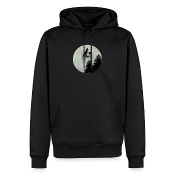 Farrad Dino Dinosaur Moon Full Moon Gift Fun - Men’s Premium Organic Hoodie - black - Front - Nico (187cm)