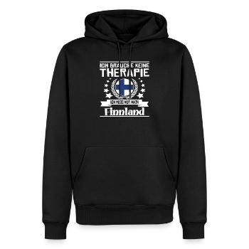 Keine Therapie Ich Muss Nur Nach Finnland - Männer Premium Bio Hoodie - Schwarz - Vorne - Nico (187cm)