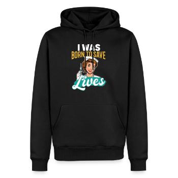 Krankenschwester - Männer Premium Bio Hoodie - Schwarz - Vorne - Nico (187cm)