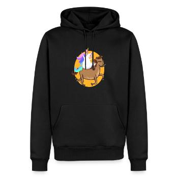 équitation licorne - Sweat à capuche Premium bio Homme - noir - Devant - Nico (187cm)