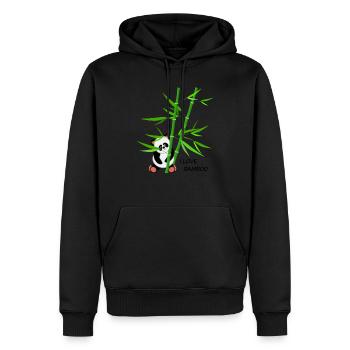 Fleda Maus Design: I love bamboo - Männer Premium Bio Hoodie - Schwarz - Vorne - Nico (187cm)