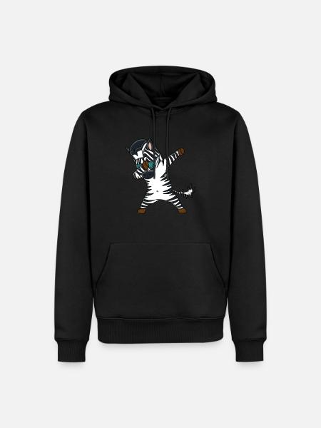Dabbing Zebra T-Shirt Lustig - Männer Premium Bio Hoodie - Schwarz
