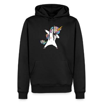 Tamponnage T-shirt Licorne Fille Licorne - Sweat à capuche Premium bio Homme - noir - Devant - Nico (187cm)