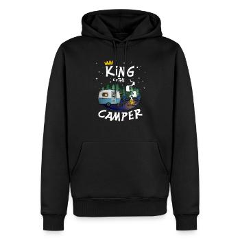 Camper King - for camping, outdoor, camping - Men’s Premium Organic Hoodie - black - Front - Nico (187cm)