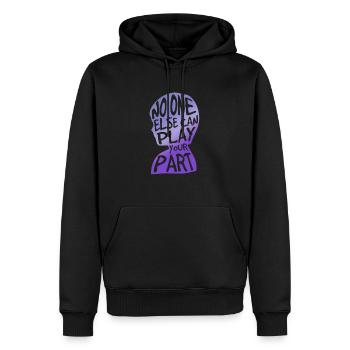 No One Else Can Play Your Part - Men’s Premium Organic Hoodie - black - Front - Nico (187cm)