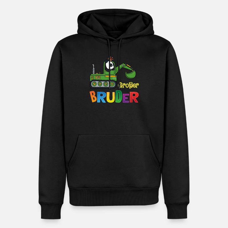 Großer Bruder Bagger Panda - Männer Premium Bio Hoodie - Schwarz