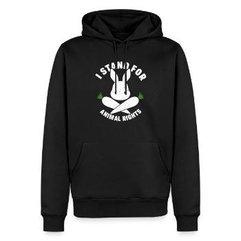 I Stand For Animal Rights - Männer Premium Bio Hoodie - Schwarz - Vorne - Nico (187cm)