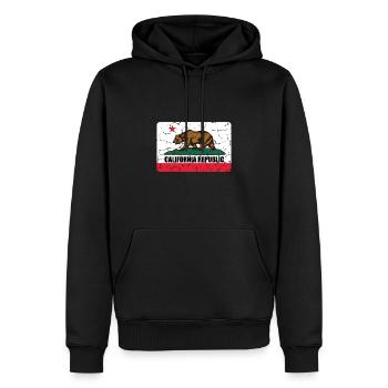 Californie californie californie drapeau cadeau ours - Sweat à capuche Premium bio Homme - noir - Devant - Nico (187cm)