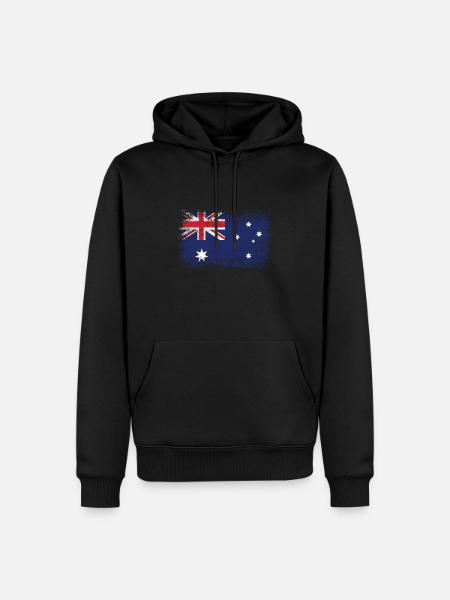 Australia flag flag crest - Men’s Premium Organic Hoodie - black