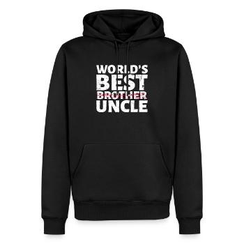 Weltbester Onkel Design Bruder befördert Geschenk - Männer Premium Bio Hoodie - Schwarz - Vorne - Nico (187cm)