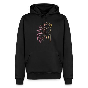 Pferdekopf Motiv - Männer Premium Bio Hoodie - Schwarz - Vorne - Nico (187cm)