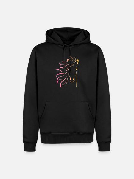 Horse head motif - Men’s Premium Organic Hoodie - black
