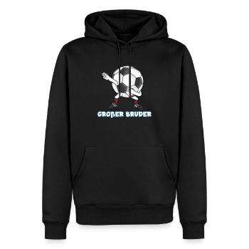 Großer Bruder Dabbing Fußball - Männer Premium Bio Hoodie - Schwarz - Vorne - Nico (187cm)