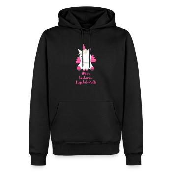 Einhorn Kuschel Pulli - Männer Premium Bio Hoodie - Schwarz - Vorne - Nico (187cm)