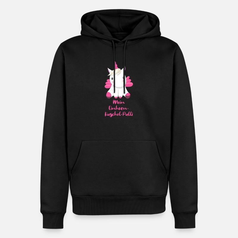 Einhorn Kuschel Pulli - Männer Premium Bio Hoodie - Schwarz