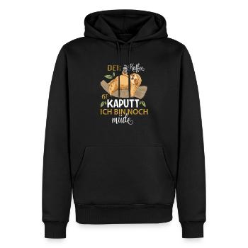 Faultier T-Shirt Sleep Der Kaffee ist Kaputt Sloth - Männer Premium Bio Hoodie - Schwarz - Vorne - Nico (187cm)