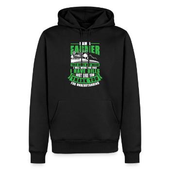 Ich bin ein Landwirt mit Rechnungen wie du auch - Männer Premium Bio Hoodie - Schwarz - Vorne - Nico (187cm)