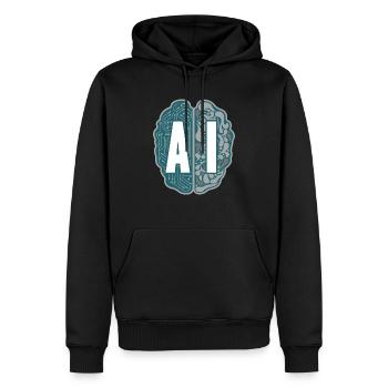 Brain Artificial Intelligence - Männer Premium Bio Hoodie - Schwarz - Vorne - Nico (187cm)