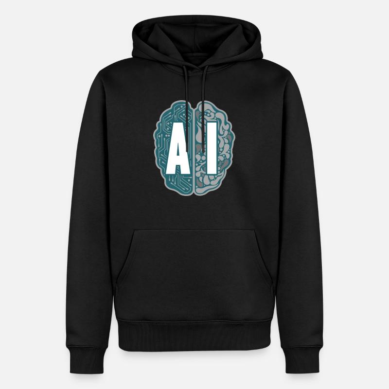 Brain Artificial Intelligence - Männer Premium Bio Hoodie - Schwarz