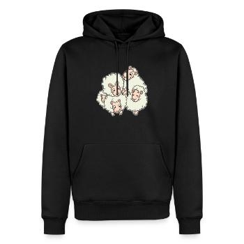 Troupeau de moutons troupeau d'agneau laine horde - Sweat à capuche Premium bio Homme - noir - Devant - Nico (187cm)