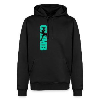 Klettern Bouldern Fels Kletterer Geschenkidee - Männer Premium Bio Hoodie - Schwarz - Vorne - Nico (187cm)