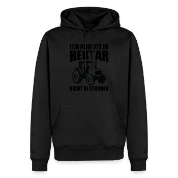 Witziges Landwirt Bauer Traktor Spruch Geschenk - Männer Premium Bio Hoodie - Schwarz - Vorne - Nico (187cm)