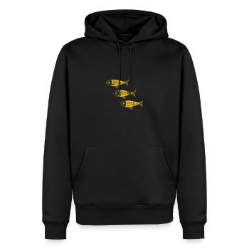 poisson frais cadeau jaune - Sweat à capuche Premium bio Homme - noir - Devant - Nico (187cm)
