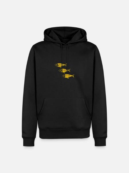 yellow fish cool gift - Men’s Premium Organic Hoodie - black