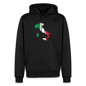 Italie Carte Drapeau Italien Cadeau - Sweat à capuche Premium bio Homme - noir - Devant - Nico (187cm)