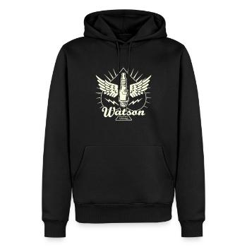 Watson Custom Apparel Bougie d'allumage Hot Rod punk - Sweat à capuche Premium bio Homme - noir - Devant - Nico (187cm)