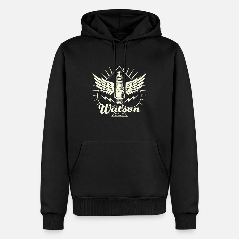 Watson Custom Apparel Bougie d'allumage Hot Rod punk - Sweat à capuche Premium bio Homme - noir