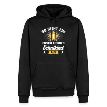 mein erster schultag Schulkind Shirt Einschulung - Männer Premium Bio Hoodie - Schwarz - Vorne - Nico (187cm)