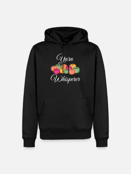 Garn Hvisker Garn Hvisker Strikning Hækling - Herre Premium økologisk hoodie - sort
