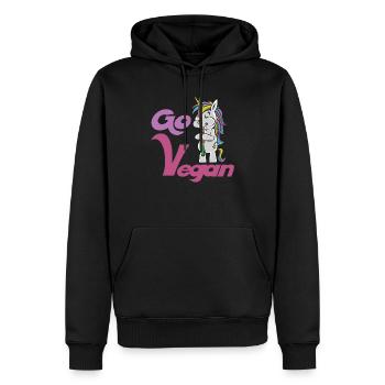 Vegan Unicorn Carrot Go Cadeau végétalien végétarien - Sweat à capuche Premium bio Homme - noir - Devant - Nico (187cm)