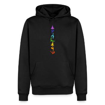 7 Chakra Yoga Kundalini Hatha Méditation Cadeau - Sweat à capuche Premium bio Homme - noir - Devant - Nico (187cm)