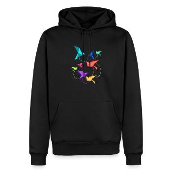 Origami Papier Kranich Faltkunst Falten Vögel - Männer Premium Bio Hoodie - Schwarz - Vorne - Nico (187cm)