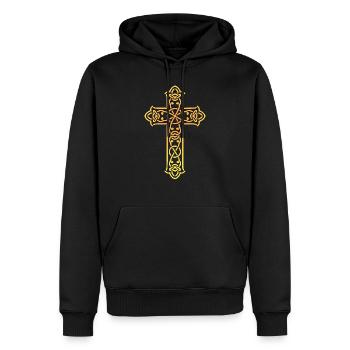 Kreuz Christliches Religion Jesus Gott - Männer Premium Bio Hoodie - Schwarz - Vorne - Nico (187cm)