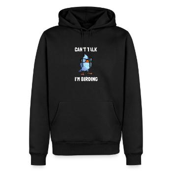 Observation des oiseaux Jumelles Birdwatcher - Sweat à capuche Premium bio Homme - noir - Devant - Nico (187cm)