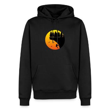 Rock Climbing Climber Bouldering Free climbing - Men’s Premium Organic Hoodie - black - Front - Nico (187cm)