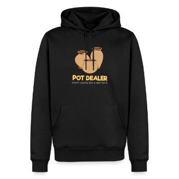 Pot dealer Poterie Poterie Poterie Poterie - Sweat à capuche Premium bio Homme - noir - Devant - Nico (187cm)