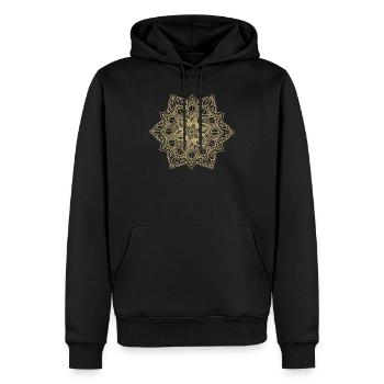 Mandala en or - Sweat à capuche Premium bio Homme - noir - Devant - Nico (187cm)