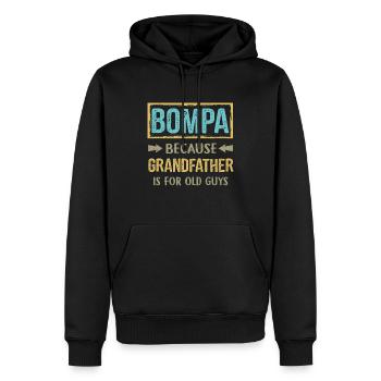 Bompa because grandfather is for old guys back - Men’s Premium Organic Hoodie - black - Front - Nico (187cm)