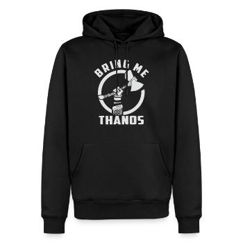 bring me Thanos stormbreaker black and white shirt - Men’s Premium Organic Hoodie - black - Front - Nico (187cm)