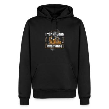 Menuisier menuisier menuisier - Sweat à capuche Premium bio Homme - noir - Devant - Nico (187cm)